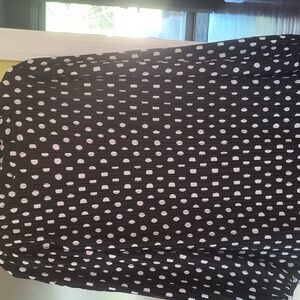 Lulus Black Polka Dot Pleat To Meet You Long Sleeve Shift Dress